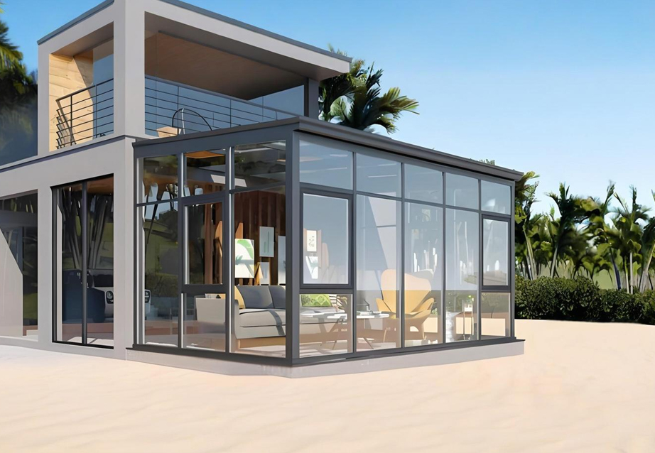 Flat roof sunroom