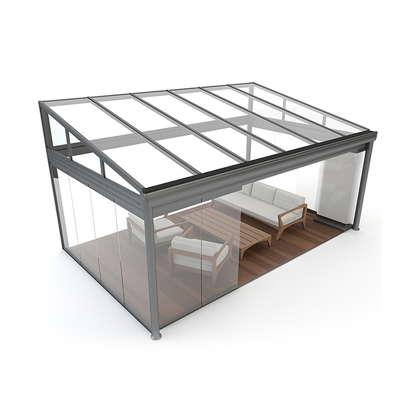 Sloped roof sunroom