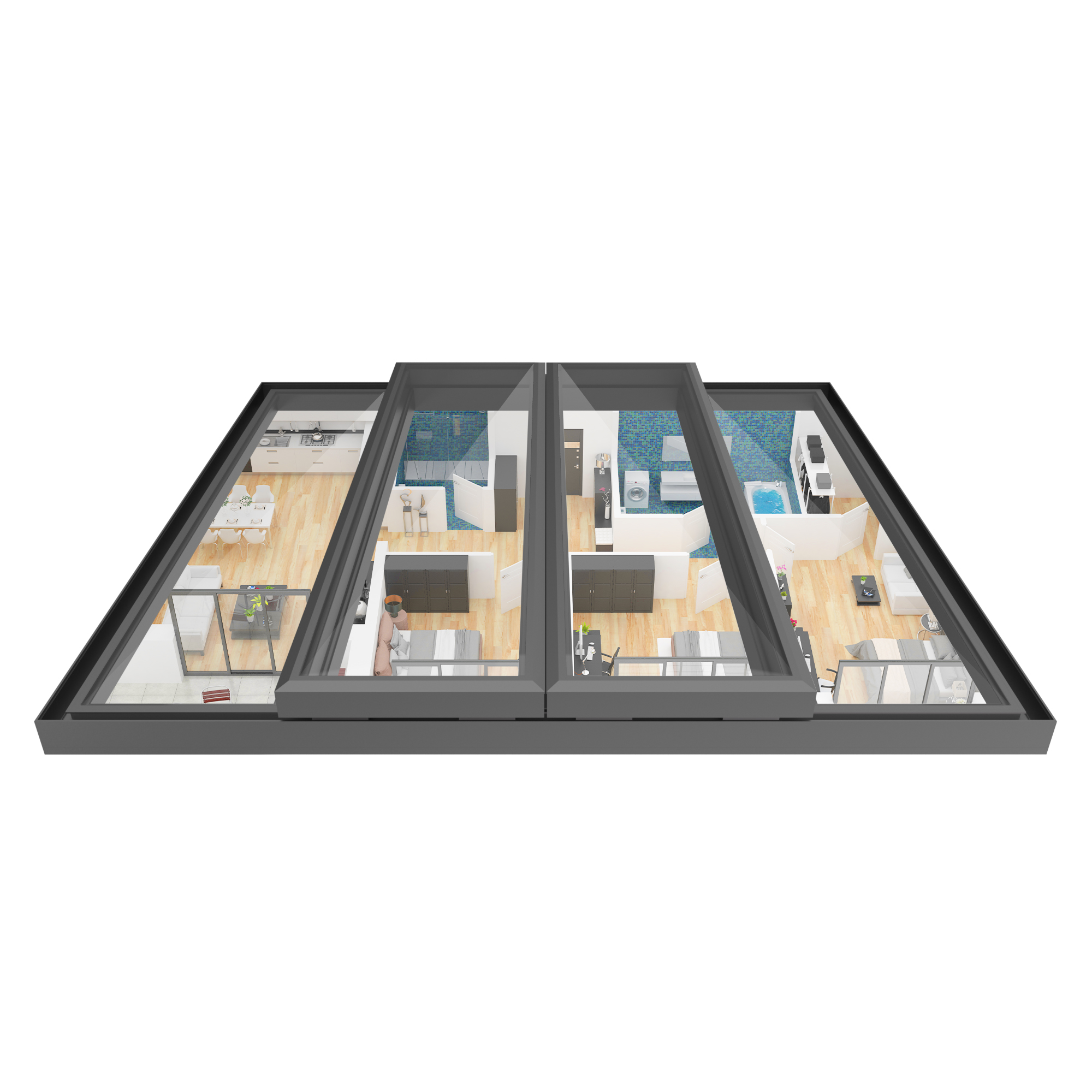 Medium sliding skylight